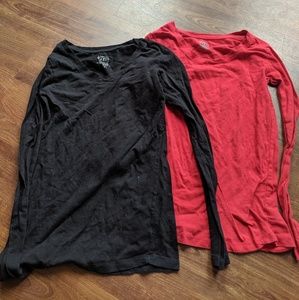 Red and Black Long Sleeve Tees